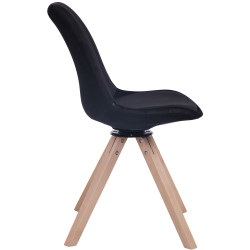 Silla Troyes Square En Terciopelo Natural,Negro