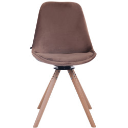 Silla Troyes Rund En Terciopelo Natural,Marrón