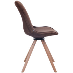 Silla Troyes Rund En Terciopelo Natural,Marrón