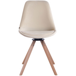 Silla Troyes Rund En Terciopelo Natural,Crema