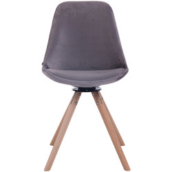 Silla Troyes Rund En Terciopelo Natural,Gris oscuro