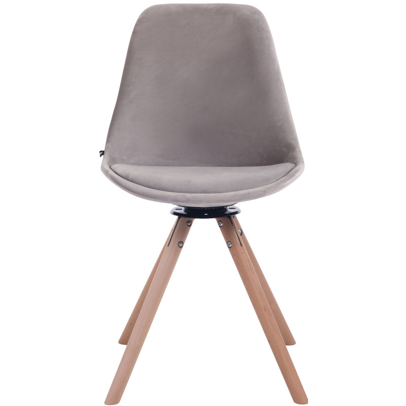 Silla Troyes Rund En Terciopelo Natural,Gris