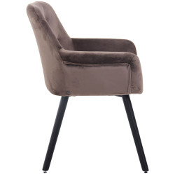 Silla De Comedor Cassidy En Terciopelo Gris oscuro,Negro