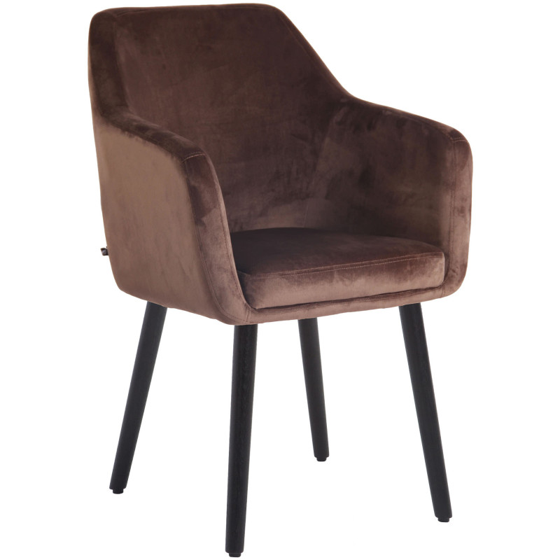 Silla De Salón Utrecht En Terciopelo Marrón,Negro