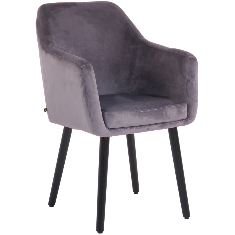 Silla De Salón Utrecht En Terciopelo Gris oscuro,Negro