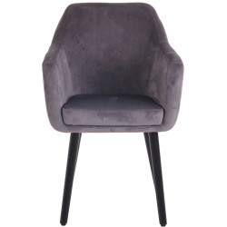 Silla De Salón Utrecht En Terciopelo Gris oscuro,Negro