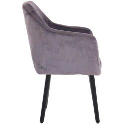 Silla De Salón Utrecht En Terciopelo Gris oscuro,Negro