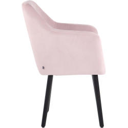 Silla De Salón Utrecht En Terciopelo Rosado,Negro