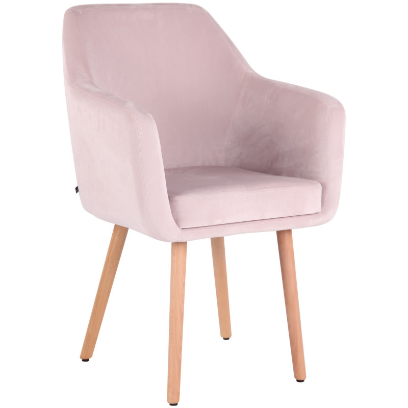 Silla De Salón Utrecht En Terciopelo Rosado,Natural