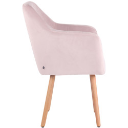 Silla De Salón Utrecht En Terciopelo Rosado,Natural