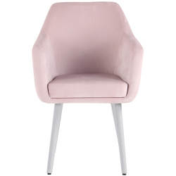 Silla De Salón Utrecht En Terciopelo Rosado,Blanco (roble)