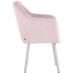 Silla De Salón Utrecht En Terciopelo Rosado,Blanco (roble)