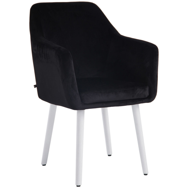 Silla De Salón Utrecht En Terciopelo Negro,Blanco (roble)