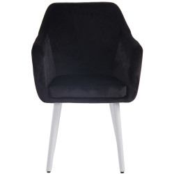 Silla De Salón Utrecht En Terciopelo Negro,Blanco (roble)