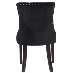 Silla De Comedor Aberdeen En Terciopelo Negro,Antiguo