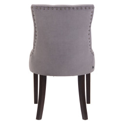 Silla De Comedor Aberdeen En Terciopelo Gris,Antiguo