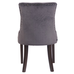 Silla De Comedor Aberdeen En Terciopelo Gris oscuro,Antiguo