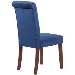 Silla de comedor Lisburn Azul,Terciopelo