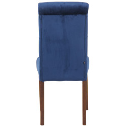 Silla de comedor Lisburn Azul,Terciopelo