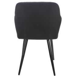 Silla de comedor Shila Tela,Negro