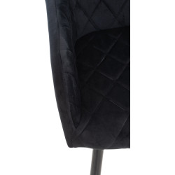 Silla de comedor Shila Terciopelo,Negro