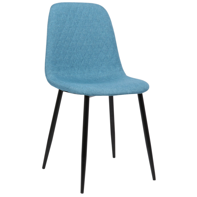 Silla de comedor Giverny en tela o terciopelo Tela,Azul