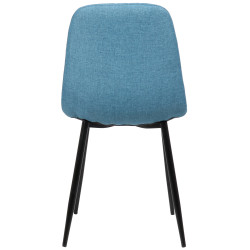 Silla de comedor Giverny en tela o terciopelo Tela,Azul