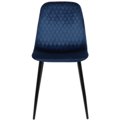 Silla de comedor Giverny en tela o terciopelo Terciopelo,Azul