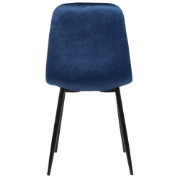 Silla de comedor Giverny en tela o terciopelo Terciopelo,Azul