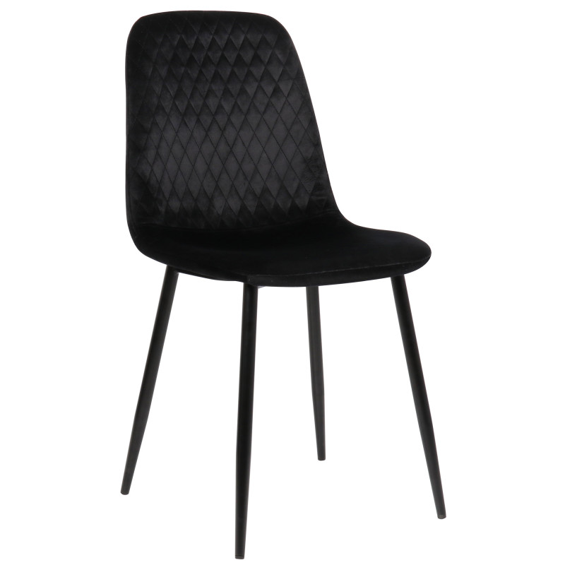 Silla de comedor Giverny en tela o terciopelo Terciopelo,Negro