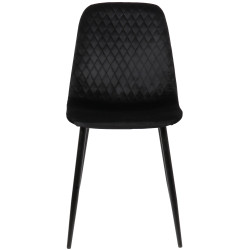 Silla de comedor Giverny en tela o terciopelo Terciopelo,Negro