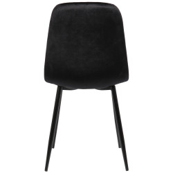 Silla de comedor Giverny en tela o terciopelo Terciopelo,Negro