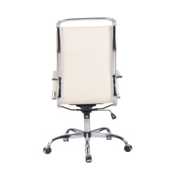 Silla De Oficina Bedford Crema,Simil cuero