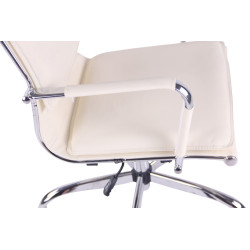 Silla De Oficina Bedford Crema,Simil cuero