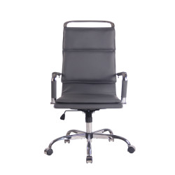 Silla De Oficina Bedford Gris,Simil cuero