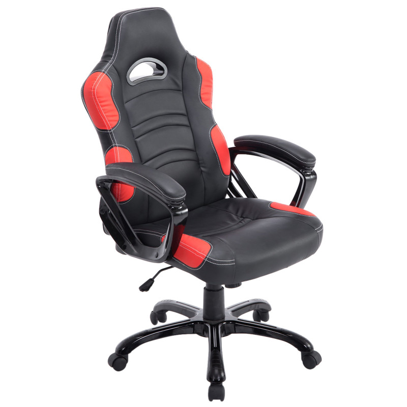 Silla Racing Ricardo XL en Cuero PU Negro/rojo