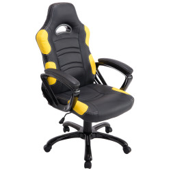 Silla Racing Ricardo XL en Cuero PU Negro/amarillo