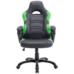 Silla Racing Ricardo XL en Cuero PU Negro/verde