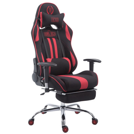 Silla Racing XL Limit En Tela Negro/rojo,Con reposapiés