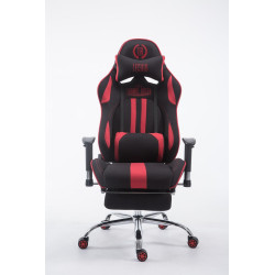 Silla Racing XL Limit En Tela Negro/rojo,Con reposapiés