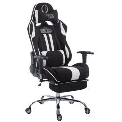 Silla Racing XL Limit En Tela Negro/blanco,Con reposapiés