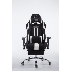 Silla Racing XL Limit En Tela Negro/blanco,Con reposapiés