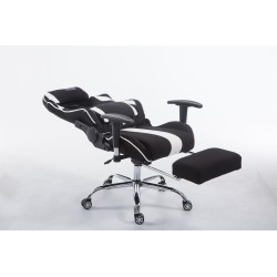 Silla Racing XL Limit En Tela Negro/blanco,Con reposapiés