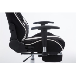 Silla Racing XL Limit En Tela Negro/blanco,Con reposapiés