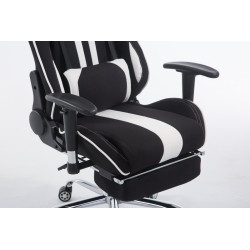 Silla Racing XL Limit En Tela Negro/blanco,Con reposapiés