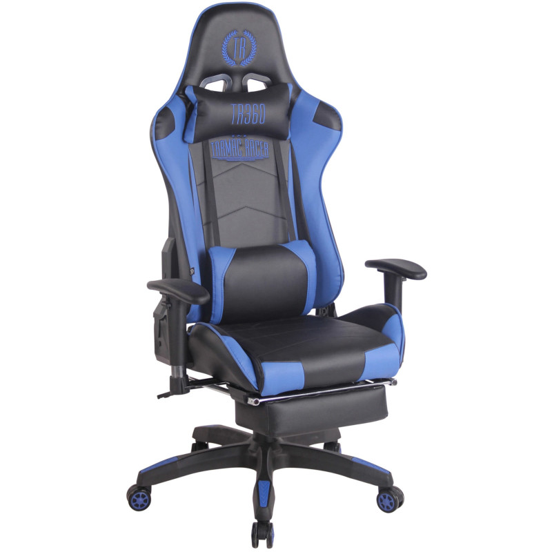 Silla Gaming Turbo Negro/azul,Simil cuero