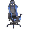 Silla Gaming Turbo Negro/azul,Simil cuero