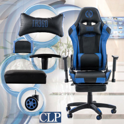 Silla Gaming Turbo Negro/azul,Simil cuero