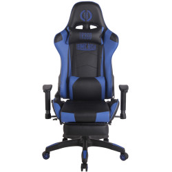 Silla Gaming Turbo Negro/azul,Simil cuero