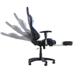 Silla Gaming Turbo Negro/azul,Simil cuero